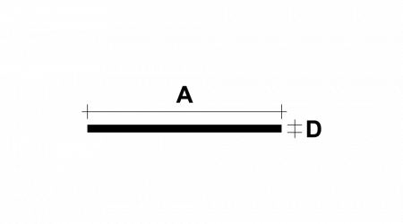 Afmetingen platstrip 2D tekening platstrip